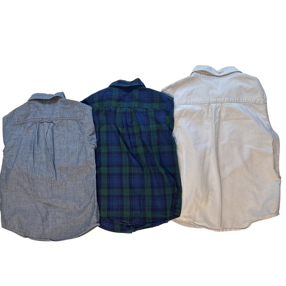 Lot of 3 Janie & Jack Boys' Button Down Shirts 4 5 Denim Plaid Long Sleeves - Picture 5 of 9